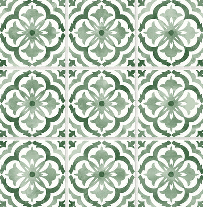 product image of Sorento Tile Jungle Green Peel-and-Stick Wallpaper from the Daisy Bennett Collection by NextWall 557