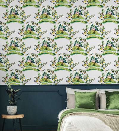 product image for Citrus Hummingbird Wallpaper in White 91