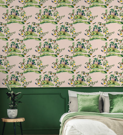 product image for Citrus Hummingbird Wallpaper in Blush 28