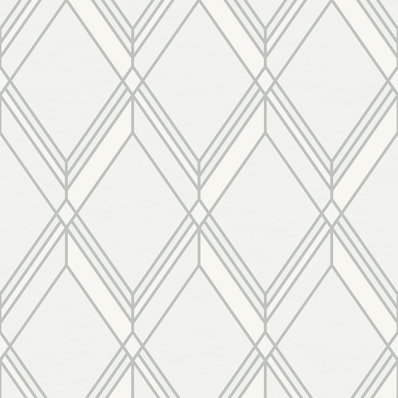 media image for Brooklyn Diamond Metallic Silver Wallpaper from Deco 2 by Collins & Company 227