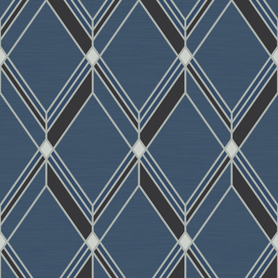 product image of Brooklyn Diamond Blue Wallpaper from Deco 2 by Collins & Company 557