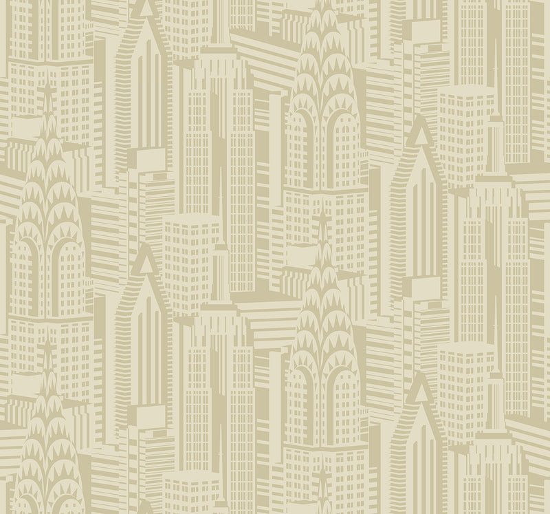 media image for Manhattan Skyline Aurum Wallpaper from Deco 2 by Collins & Company 210