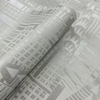 product image for Manhattan Skyline Silver Sky Wallpaper from Deco 2 by Collins & Company 77