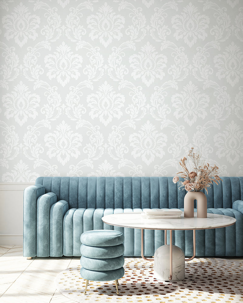 media image for Deco Damask Frosty Wallpaper from Deco 2 by Collins & Company 255