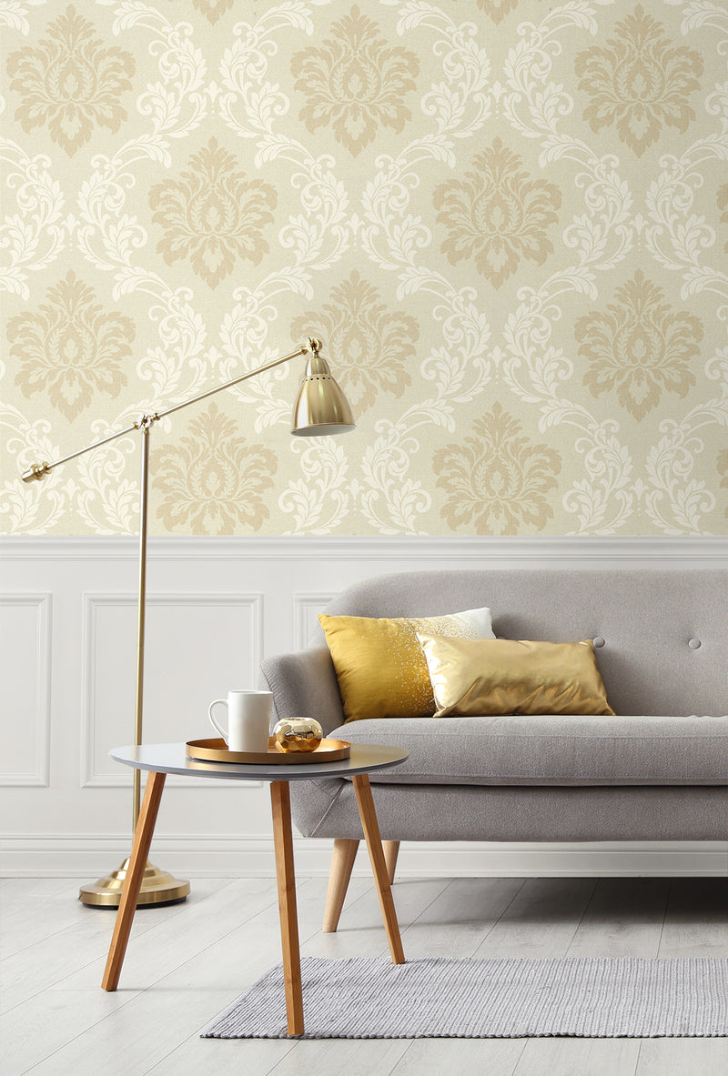 media image for Deco Damask Linen Wallpaper from Deco 2 by Collins & Company 294