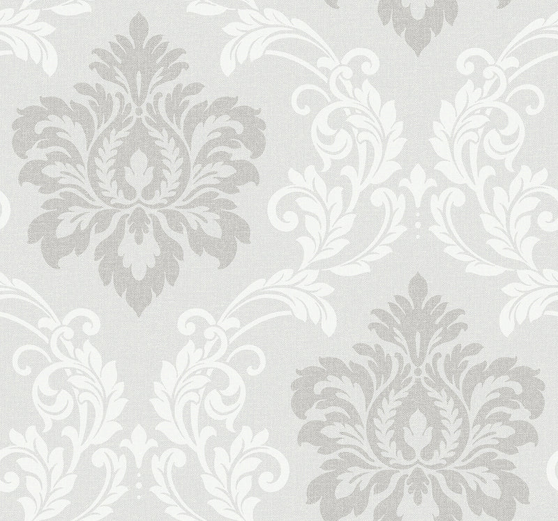 media image for Sample Deco Damask Cool Mist Wallpaper from Deco 2 by Collins & Company 245