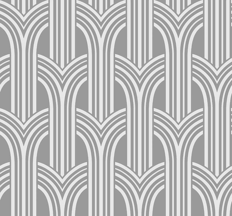 media image for Deco Arches Metallic Silver Wallpaper from Deco 2 by Collins & Company 299