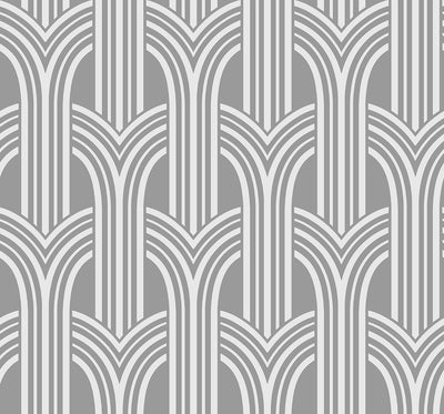 product image of Sample Deco Arches Metallic Silver Wallpaper from Deco 2 by Collins & Company 592