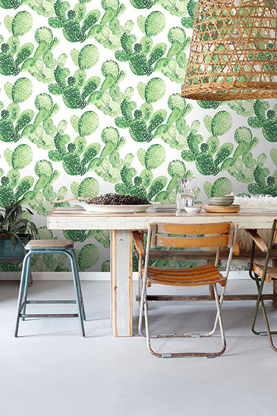 media image for Mimi Green Cactus Wallpaper from Design Department by Brewster 286