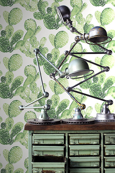 media image for Mimi Green Cactus Wallpaper from Design Department by Brewster 294