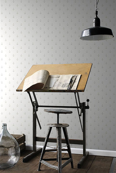 product image for Morton Grey Anchors Wallpaper from Design Department by Brewster 81