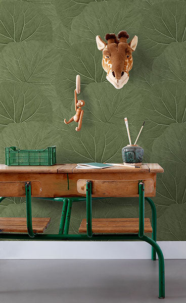 product image for Xylem Olive Large Leaves Wallpaper from Design Department by Brewster 57