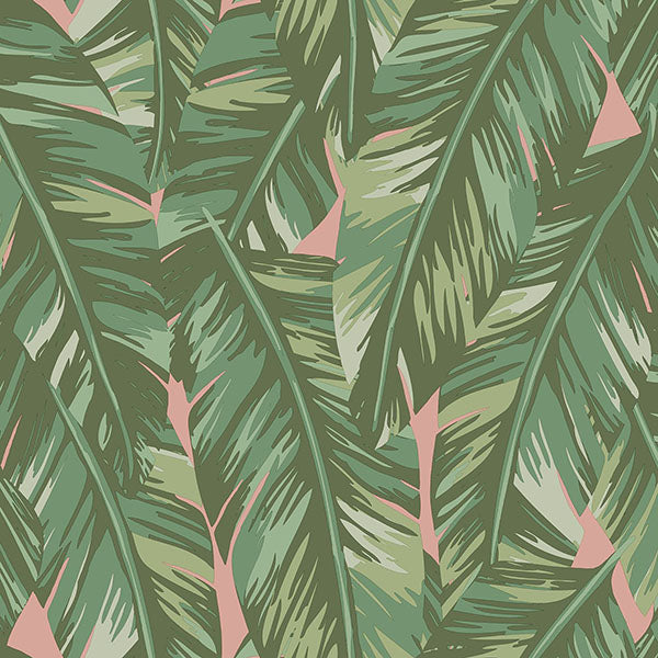 media image for sample dumott olive tropical leaves wallpaper from design department by brewster 1 218