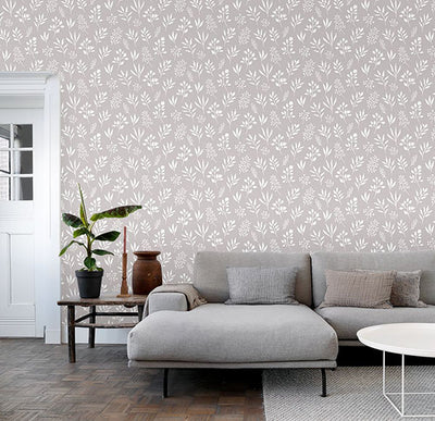 product image for Cynara Grey Scandinavian Floral Wallpaper from Design Department by Brewster 6
