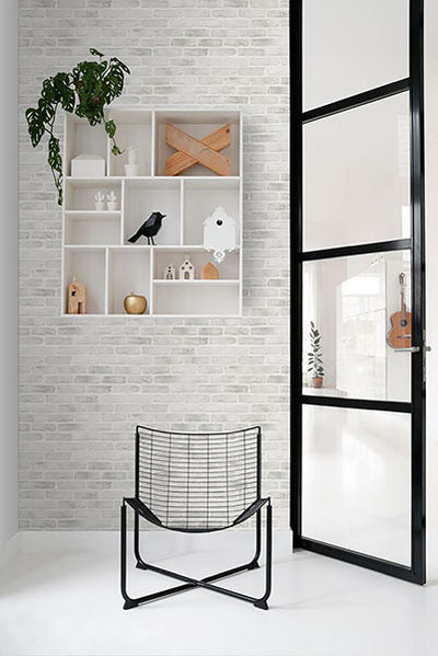 product image for Burnham Grey Brick Wall Wallpaper from Design Department by Brewster 69