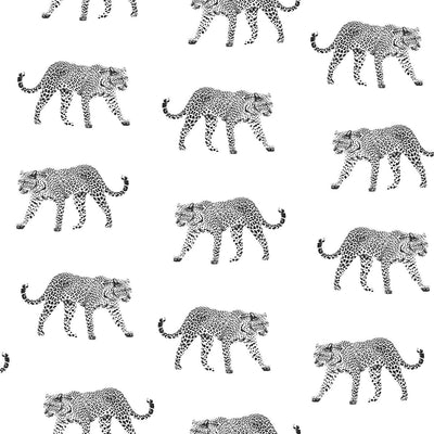 product image for Prowl White Jaguars Wallpaper from Design Department by Brewster 56