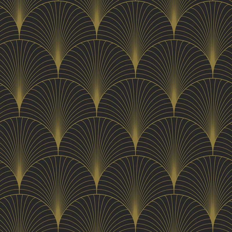 media image for Lempicka Black Art Deco Motif Wallpaper from Design Department by Brewster 258