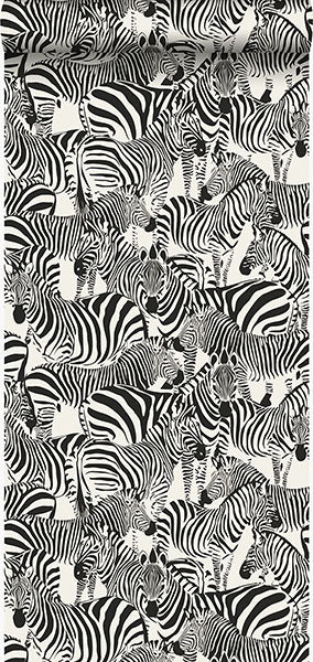 product image for Jemima Black Zebra Wallpaper from Design Department by Brewster 80