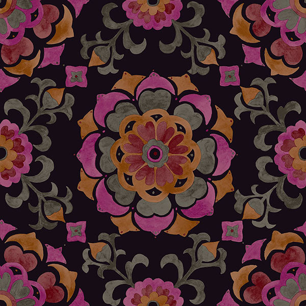 media image for sample tracy multicolor medallion wallpaper from design department by brewster 1 288