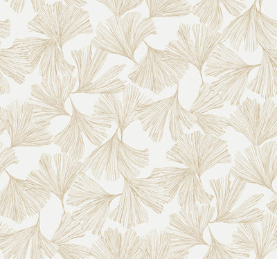 product image of sample ginkgo toss wallpaper in gold from the dazzling dimensions vol 2 collection by antonina vella 1 510