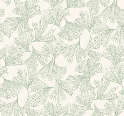 product image of sample ginkgo toss wallpaper in green from the dazzling dimensions vol 2 collection by antonina vella 1 581