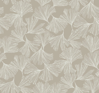 product image of Ginkgo Toss Wallpaper in Silver from the Dazzling Dimensions Vol. 2 Collection by Antonina Vella 522
