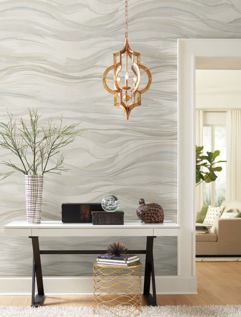media image for Currents Wallpaper Mural in Neutral from the Dazzling Dimensions Vol. 2 Collection by Antonina Vella 231