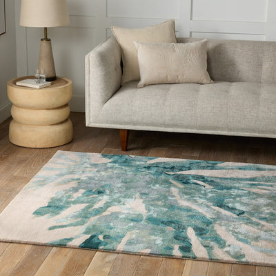 product image for atoll handmade animal pattern teal sage area rug by jaipur living rug156142 4 84
