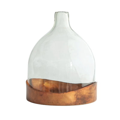 product image for glass cloche with metal tray set of 2 by bd edition df2200 1 25