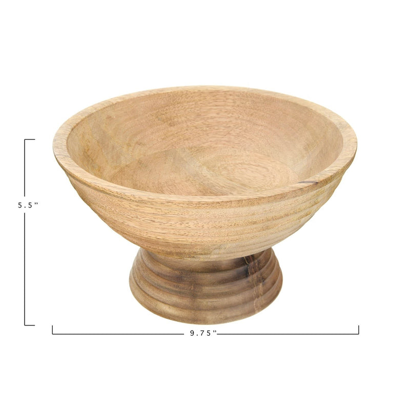 media image for mango wood ridged footed bowl by bd edition df2440 3 225