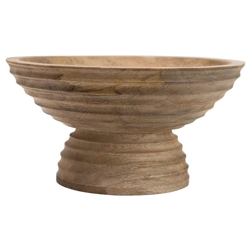 media image for mango wood ridged footed bowl by bd edition df2440 1 245