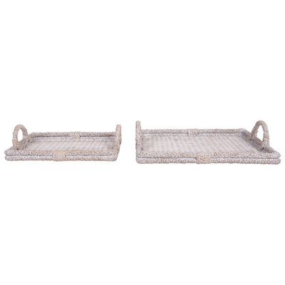 product image for decorative rattan trays with handles set of 2 by bd edition df3146 1 69