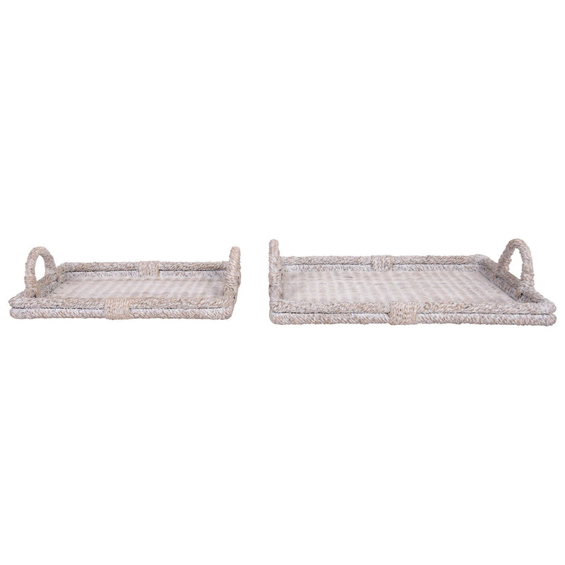 media image for decorative rattan trays with handles set of 2 by bd edition df3146 1 287