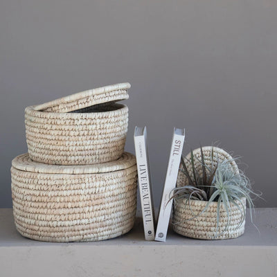 product image for hand woven baskets with lids set of 3 by bd edition df3920 5 69