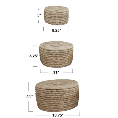product image for hand woven baskets with lids set of 3 by bd edition df3920 4 23