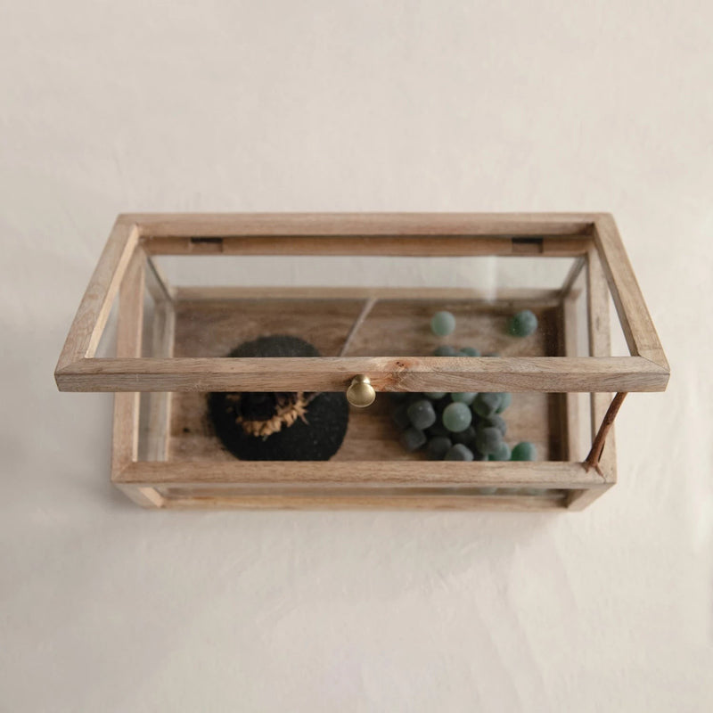media image for mango wood and glass display box with lid by bd edition df4022 5 243