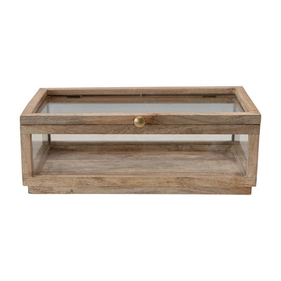 product image for mango wood and glass display box with lid by bd edition df4022 2 17
