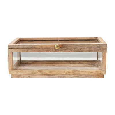 product image for mango wood and glass display box with lid by bd edition df4022 1 19