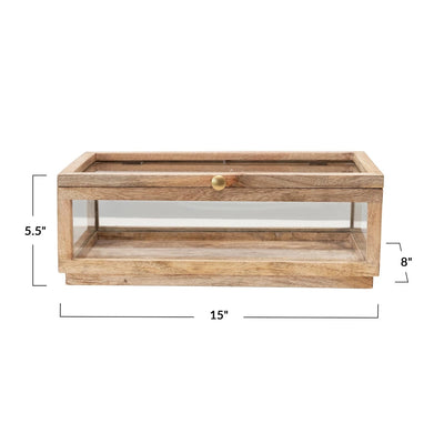 product image for mango wood and glass display box with lid by bd edition df4022 3 29