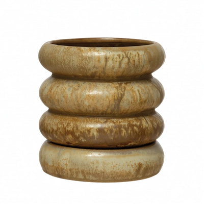 product image for stoneware planter with saucer by bd edition df6330 1 32