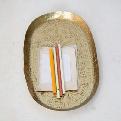 product image for decorative debossed metal tray by bd edition df6831 3 33