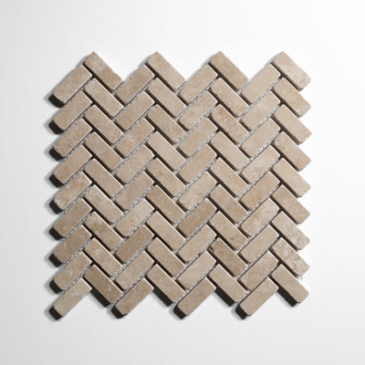 product image of durango mini herringbone mosaic tumbled by burke decor dg mhbt 1 515