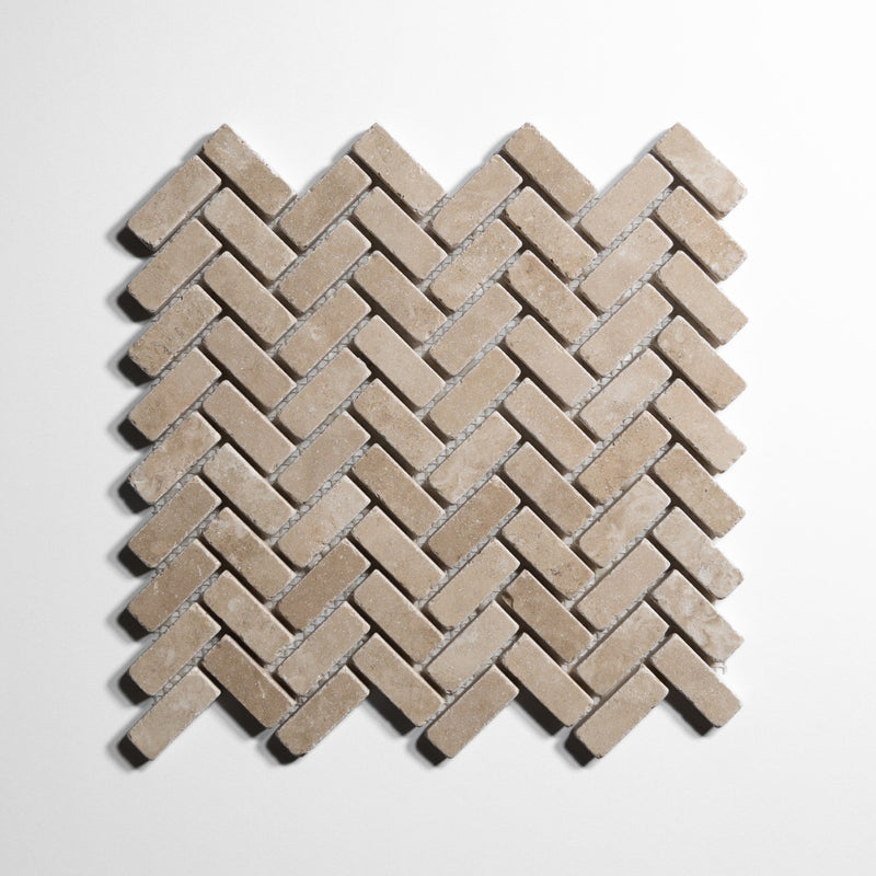 media image for durango mini herringbone mosaic tumbled by burke decor dg mhbt 1 238