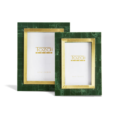 product image of aventurine green and gold photo frames set of 2 1 572