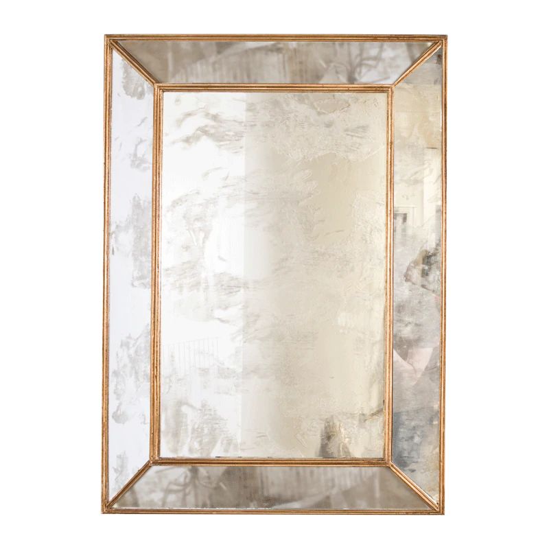 media image for dion rectangular antique mirror w gold leafed wood edges design by bd studio 1 253