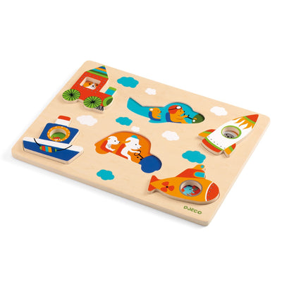 product image for coucou vroum wooden puzzle by djeco dj01063 4 6