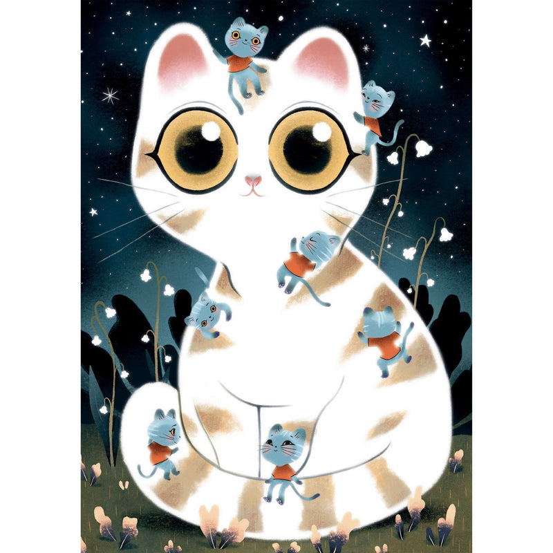 media image for cuddly cats 50pc metallic glow in the dark wizzy jigsaw puzzle by djeco dj07021 2 256
