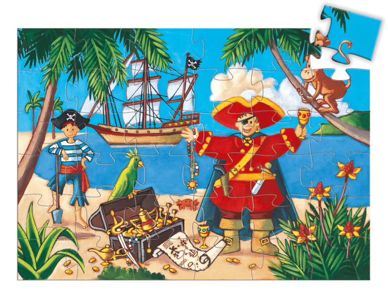 media image for Silhouette Puzzles The Pirate And His Treasure design by DJECO 211