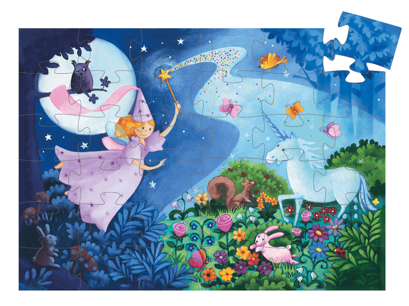 media image for Silhouette Puzzles The Fairy And The Unicorn design by DJECO 297