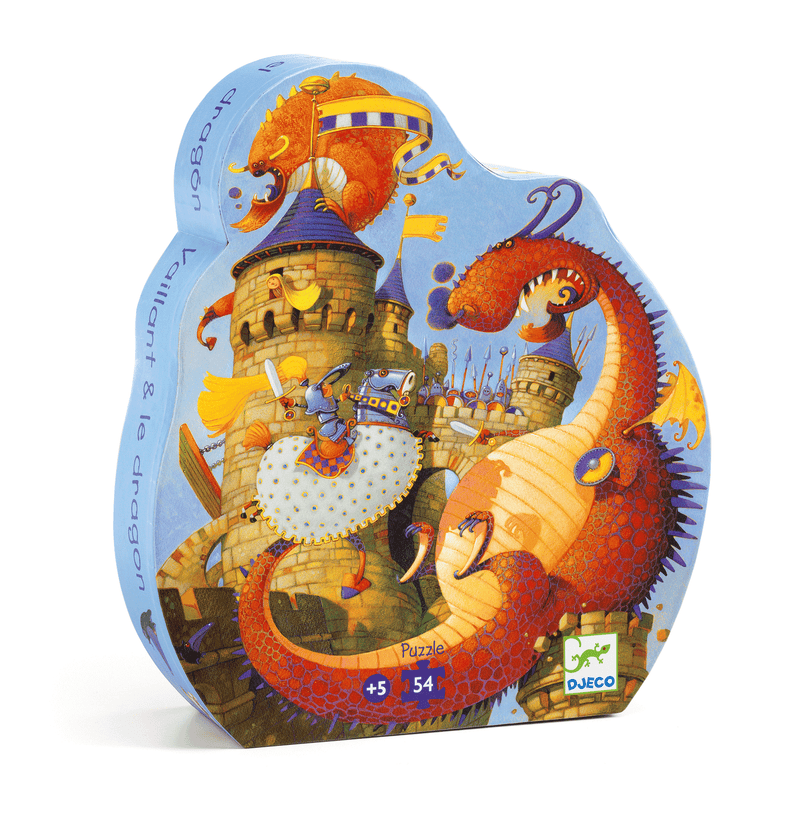 media image for Silhouette Puzzles Vaillant And The Dragon design by DJECO 210